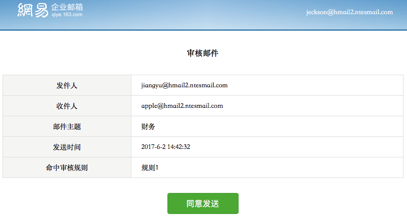 网易企业邮箱中关于邮件审核功能是如何实现的？